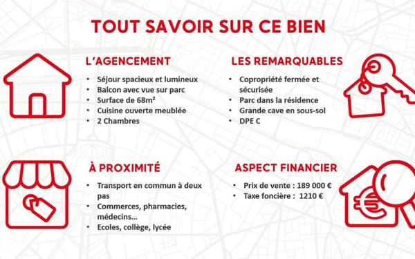 Appartement à vendre    3 pièces • 68,51 m2 Dijon