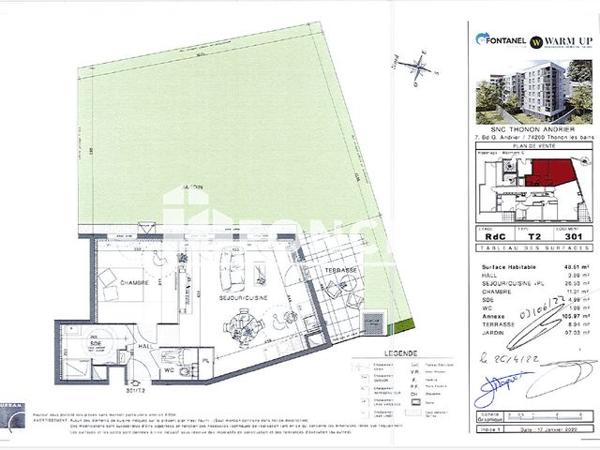 Location Appartement 2 pièces 48.61 m² - LE LEMAN Thonon-les-bains 74200