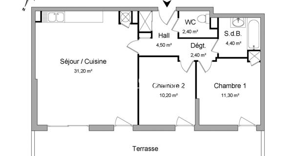 Location Appartement 3 pièces 66.4 m² - L'étrat 42580