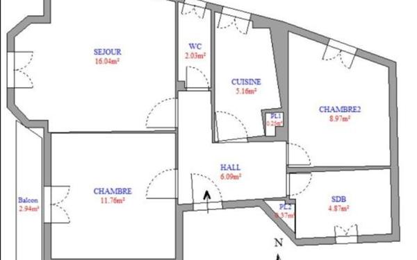 Appartement à vendre    3 pièces • 56 m2 Marseille 5