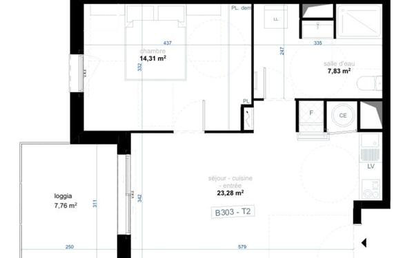 Appartement à vendre    2 pièces •  Narbonne