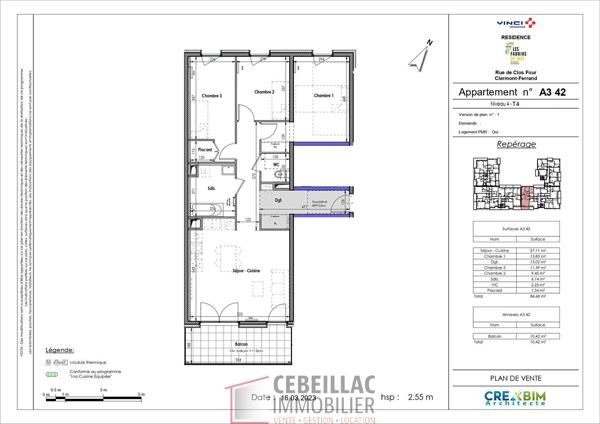Appartement T4 Résidence 2024 - Plafonnement LLI