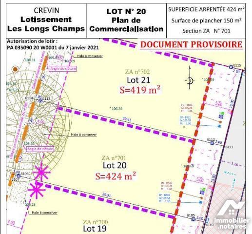 Etude de Guichen - CREVIN - Lotissement les Longs Champs - A proximité des écoles et du centre ...