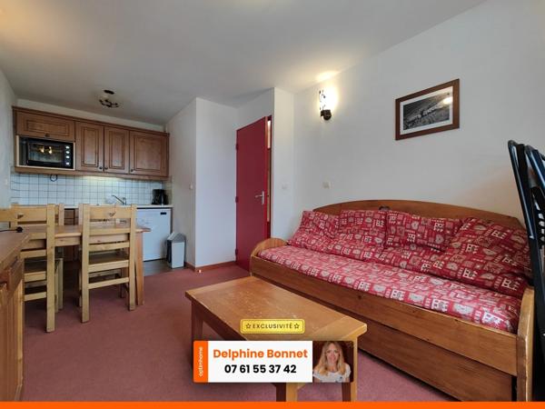 En bordure de piste de ski à Valfréjus, beau 2P 27 m2 avec grand balcon