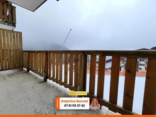 En bordure de piste de ski à Valfréjus, beau 2P 27 m2 avec grand balcon