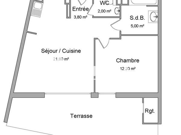 Location Appartement 2 pièces 44.7 m² - 7 RUE GERMAINE RICHIER Castelnau Le Lez 34170