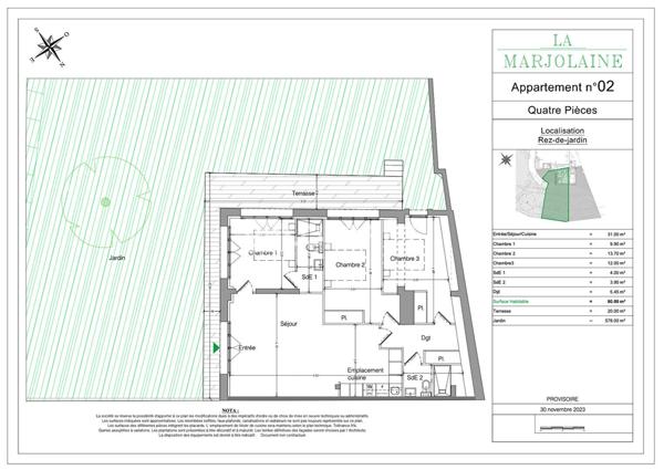 Achat appartement Mouans-Sartoux - 4 pièce(s) - 80 m² - 570 000 €