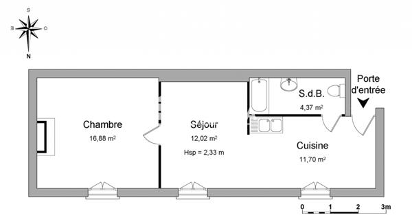 Location Appartement 2 pièces 44.97 m² - Nancy 54000