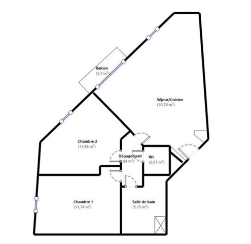 Appartement à vendre 3 pièces 63 m² Montfermeil