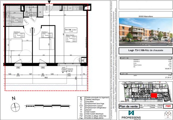 Appartement 3 pièces à louer à Mainvilliers - Rez-de-chaussée avec parking