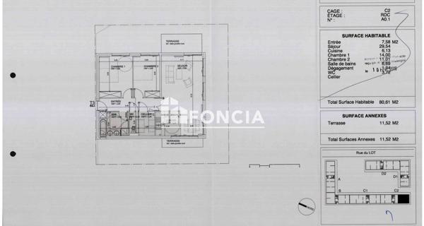 Location Appartement 3 pièces 80.61 m² - Toulouse 31100