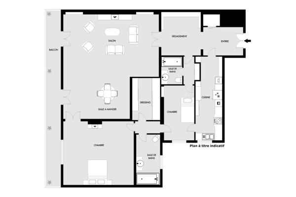 Appartement 4 pièces avec balcon