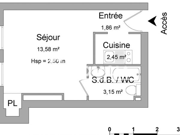 Location Studio 21.35 m² - 44-50 RUE VICTOR HUGO Rouen 76000