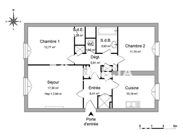 Location Appartement 3 pièces 70.55 m² - 22 RUE MARCEAU Tours 37000