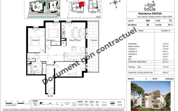 Appartement à louer    4 pièces • 84,30 m2 Agde