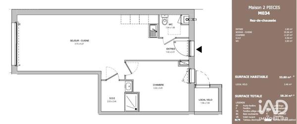 Maison à vendre 2 pièces 56 m² Saint-Jean-de-Monts