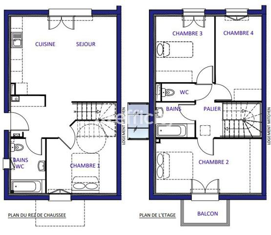 Maison 5 pièces - 90 m²
