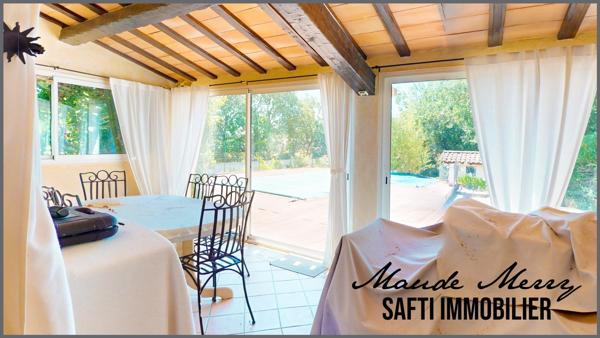 Villa individuelle de plain-pied de 115 m2 - 2 chambres + un bureau - studio indépendant (à terminer) de 23 m2 - garage indépendant de 15 m2 - piscine et terrain de 1000 m2 plat et clôturé