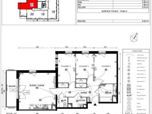 Location Appartement 4 pièces 74.89 m² - 3 RUE LUCIE AUBRAC Luce 28110