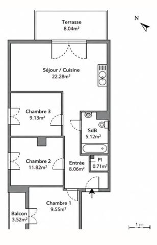 Appartement à vendre 4 pièces 67 m² Marseille 14