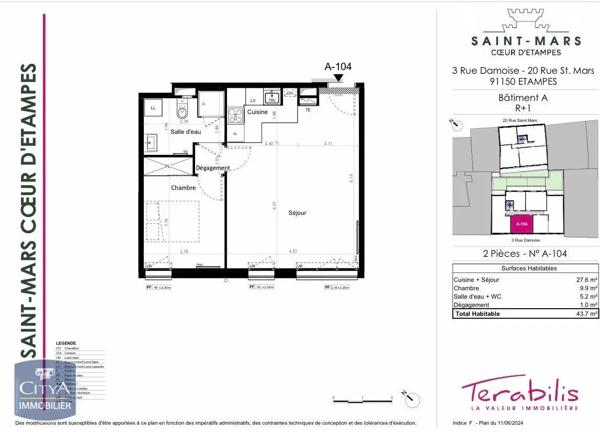 Appartement à louer 2 pièces 43.6m²