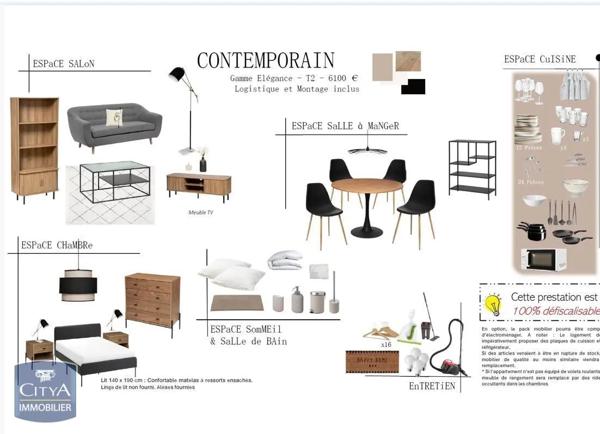 Appartement à louer 2 pièces 43.6m²