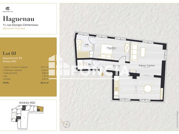 Location Appartement 2 pièces 50.13 m² - 11 RUE GEORGES CLEMENCEAU Haguenau 67500