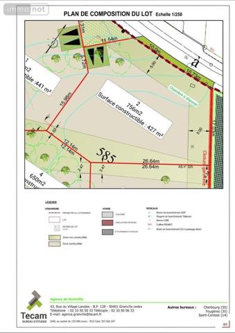 Terrain à Batir à vendre à Saint-Pair-sur-Mer dans la Manche (50380), ref : 028/1603