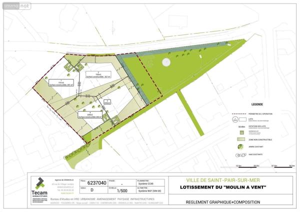 Terrain à Batir à vendre à Saint-Pair-sur-Mer dans la Manche (50380), ref : 028/1603