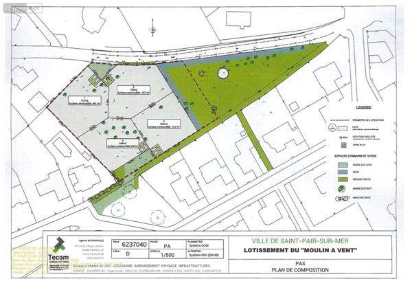 Terrain à Batir à vendre à Saint-Pair-sur-Mer dans la Manche (50380), ref : 028/1603