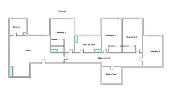 BORDEAUX LAC - Agréable appartement T5 de 102m², 4 chambres et  jardin de 105m² - TRAM