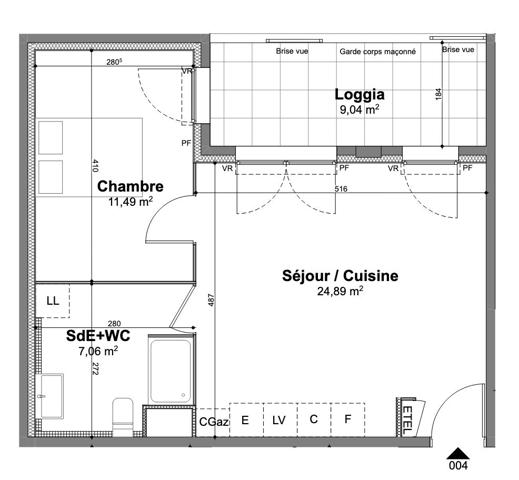 Appartement 2 pièce(s)