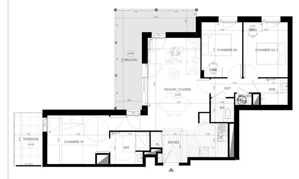 Appartement Saint Sebastien Sur Loire 4 pièce(s) 77.46 m2