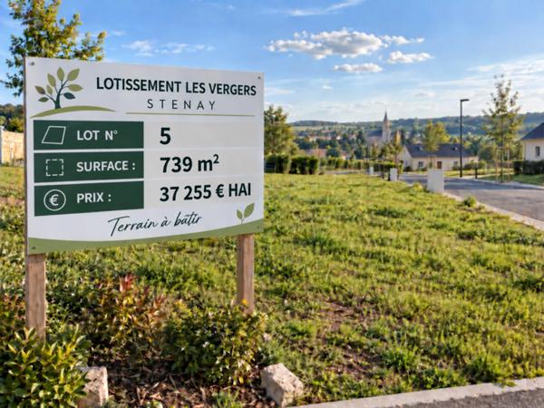 Stenay 55700 terrain à bâtir viabilisé 739 m² Lot n° 5   |   Lotissement Les Vergers   |   37 255 € honoraires inclus