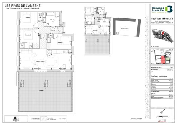 Appartement F4 à vendre  4 pièces - 84 m2 RIOM - 63