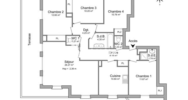 Location Appartement 5 pièces 102.42 m² - Annecy 74000