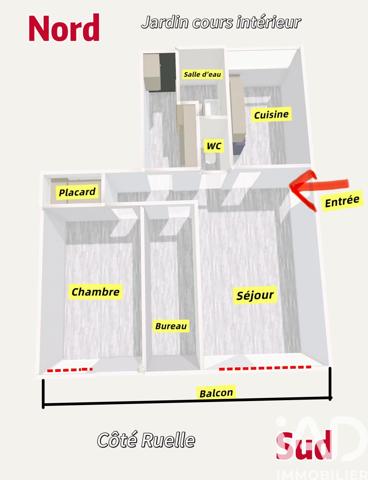 Appartement à vendre 3 pièces 56 m² Pantin