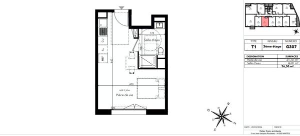 A vendre T2 de 40,79 m² sur Avrillé
