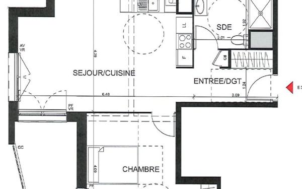 Appartement à louer    2 pièces • 51,80 m2 Louviers