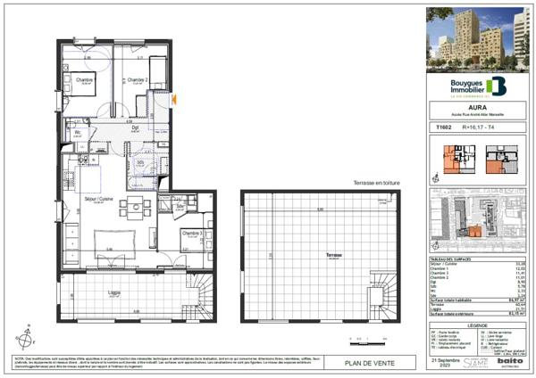 Duplex T4 Triple exposition + Toit Terrasse
