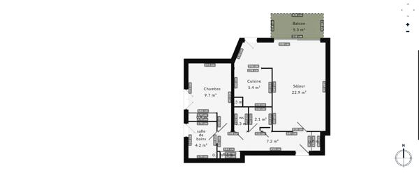 Appartement Angers 2 pièces 55 m² avec blacon (Lac de Maine)