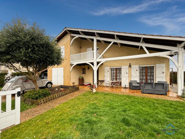 Dpt Gers (32), à vendre BARCELONNE DU GERS Maison landaise T4 de 110 m² habitables + garage et abri voitures sur 400 m² de terrain, au calme
