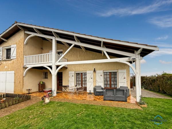 Dpt Gers (32), à vendre BARCELONNE DU GERS Maison landaise T4 de 110 m² habitables + garage et abri voitures sur 400 m² de terrain, au calme