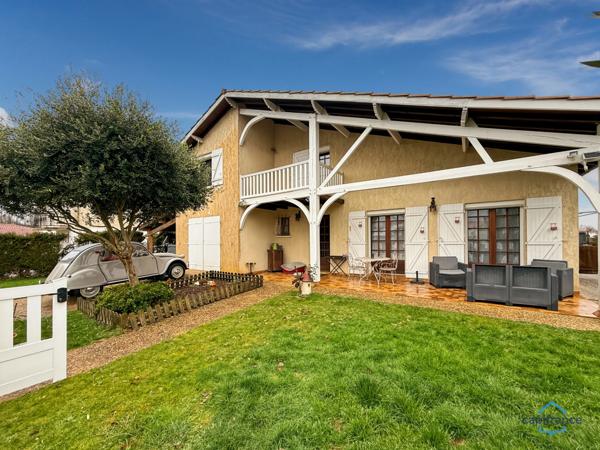 Dpt Gers (32), à vendre BARCELONNE DU GERS Maison landaise T4 de 110 m² habitables + garage et abri voitures sur 400 m² de terrain, au calme