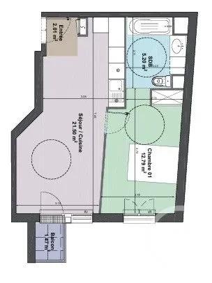 Appartement F2 à vendre  2 pièces - 41,50 m 2   THIAIS  - 94