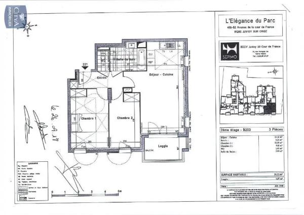 Appartement à louer 3 pièces 56.52m²