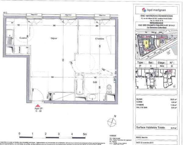 Location Appartement 2 pièces 42.8 m² - La Garenne-colombes 92250
