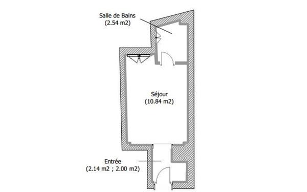 Appartement à louer    1 pièce • 15,38 m2 Paris 13