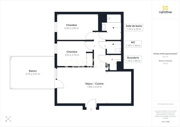 Vente Appartement 3 pièces de 66m² - 33400 Talence