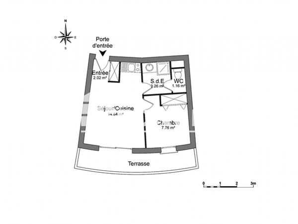 Location Appartement meublé 2 pièces 29.04 m² - AVENUE JEAN MONNET La Rochelle 17000